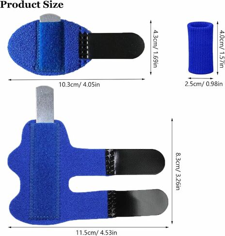 Finger Support Splints, Adjustable Set of 4 Trigger Finger Splint and 10 Nylon Finger Sleeves for Pain Relief, Finger Brace Stabilizer for Broken Finger, Straightening, Arthritis, Injured Finger in Saudi Arabia