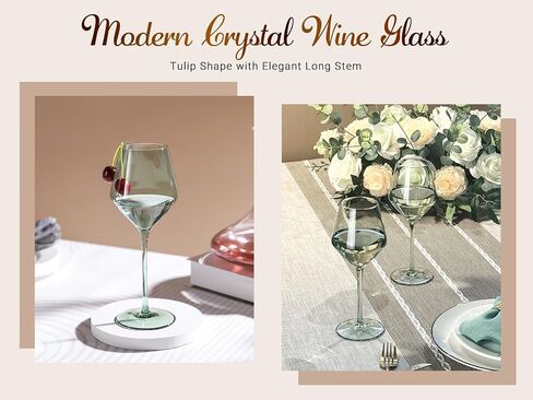 Brown Wine Glasses Set 6-16oz Long Stem-African American Wine Glasses - Hand Blown Amber Stemware for Wedding,Birthday Party in Saudi Arabia