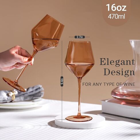 مجموعة كؤوس النبيذ الملونة 6-16oz كؤوس النبيذ متعددة الألوان مع الجذعية 【HandBlown】 مجموعة كؤوس النبيذ الملونة، كؤوس النبيذ الفريدة لحفل الزفاف دش الزفاف in Saudi Arabia