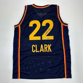 Facsimile Autographed Caitlin Clark Indiana Blue Reprint Laser Auto Basketball Jersey Size Men's XL