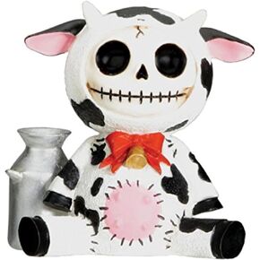 SUMMIT COLLECTION Furrybones Moo Moo Signature Skeleton in Dairy Cow Costume with Tin Milk Can