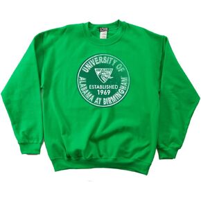 NCAA Alabama Birmingham Blazers 50/50 Blended 8-Ounce Vintage Circle Crewneck Sweatshirt in Kuwait