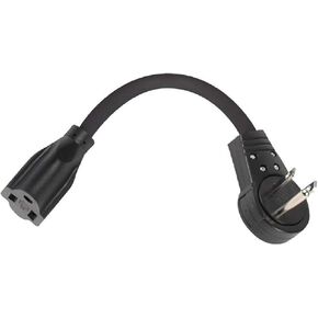 P-A000146N - 6" Extension Cord with Flat Rotating Plug - Black