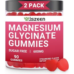 Sugar Free Magnesium Glycinate Gummies, Magnesium Threonate Potassium Gummy, Magnesium Glycinate 400mg for Adults (180Count)
