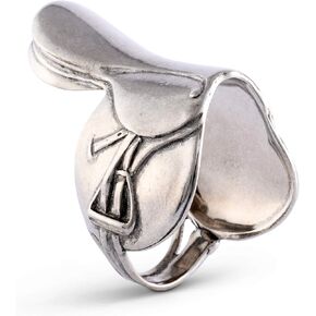 Vagabond House Pewter English Horse Saddle Napkin Ring (Sold as Single Ring) Artisan Crafted Designer Rings 2.75 inch Long x 2.5 inch Tall