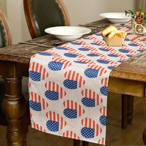 الرابع من يوليو شريط ونجمة العلم الأمريكي الجدول عداء عيد الاستقلال الوطني عطلة المطبخ طاولة الطعام الديكور لديكور المنزل الطرف (13x72 بوصة) in Kuwait