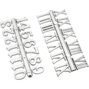 Clock Numerals Kit Silver Arabic Number and Roman Number DIY Digital Clock Numbers for Design Replacement Repairing Clock Accessories