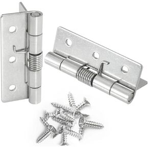 2PCS Spring Loaded Hinges 304 Stainless Steel Self Closing Door Hinges Automatic Closing Hinges 2.5" for Invisible Doors