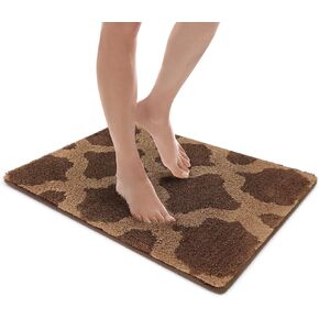 MICRODRY Home Inspirations Collection Soft & Cozy Bath Mats for Bathroom, Memory Foam Bathroom Rugs with Skid Resistant Base, Ultra Absorbent Microfiber Bath Mat, 17x24, Small, Brown