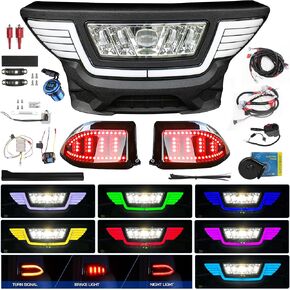 NOKINS 7-Colored Golf Cart LED Lights Kit,Fit Club Car Precedent Golf Cart with Headlight and Scanning Turn Tail Light Kit for Club Car Precedent Gas and Electric Models