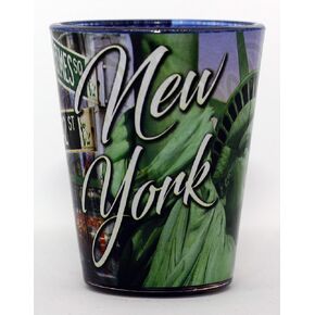 New York Statue of Liberty Color Photo Collage Shot Glass