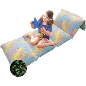 غطاء أريكة على الأرض يتوهج في الظلام - مثالي لألعاب الوسائد أو في حفلات النوم أو حفلات النوم، بساط النوم المحمول مناسب للسفر طوال الليل ولعب القيلولة (رمادي) in Kuwait