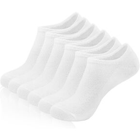 HYCLES Mens Low Cut Ankle Short Socks 6 Pairs Casual Athletic Socks Breathable Mesh With Non Slip Grips