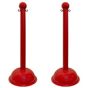 Mr. Chain Heavy-Duty Stanchion, Red, 41-Inch Height, 3-Inch Diameter Pole, Pack of 2 (99905-2)