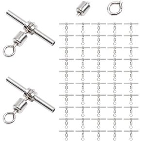 Goture Stainless 3way Swivel Fishing crossline swivels 3 Way rigs Saltwater Freshwater Drifting trolling Fishing Tackle Connector for Spoons Minnow baits