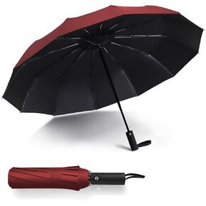 مظلات للشمس والمطر في الهواء الطلق، مظلات شمسية محمولة للسفر مقاومة للرياح أوتوماتيكية، شديدة التحمل 12 ضلع قابلة للفتح والإغلاق تلقائيًا للنساء والرجال in Kuwait