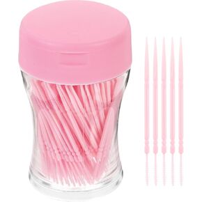 Exceart 200Pcs Plastic Toothpick Double-head Dental Toothpicks Oral Sticks Interdental Picks Brush Interdental Floss Cleaners for Household (White)