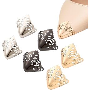 3 Pairs High Heel Protectors High Heel Toe Head Metal Pointed Cap Cover for Shoes Protection Repair Decoration