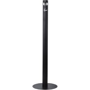 outdoor ashtray 40" Black Free Standing cigarette butt disposal outdoor for Commercial Offices, Restaurants, Bars,Convenience Stores,ashtray for outside patio (Brushed - Round)