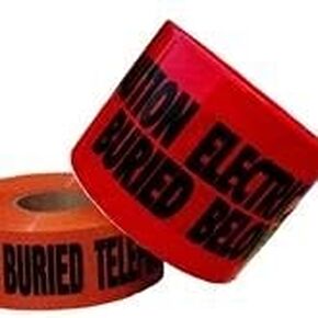 Morris Products Underground Electrical Caution Tape – 3-inch Width – Detectable from 12-18 Inch Depths – Red – Printed With Caution Buried Electric Line Below – 1,000 ft. Length