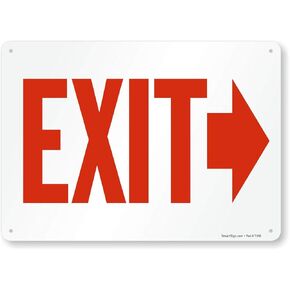 علامة "خروج" مع سهم لليسار بواسطة SmartSign | 10 × 14 بوصة بلاستيك