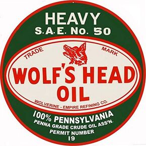 Sylty Heavy Wolfs Head Oil Sign Retro Dad Garage Man Cave Car Metal Tin Sign 12X12 Inch