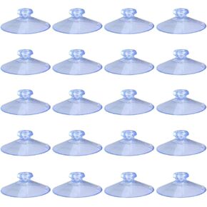 lasenersm 20 Pieces PVC Plastic Mushroom Head Suction Cups Pads Strength Suction 45mm Large Suction Cup Without Hooks Clear-Blue