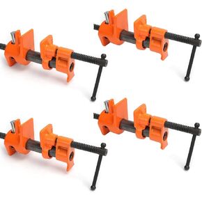Y&Y Decor 4 PACK 1/2" Wood Gluing Pipe Clamp Set Heavy Duty PRO Woodworking Cast Iron