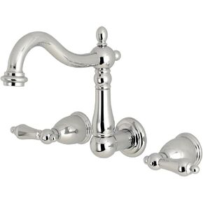 Kingston Brass KS1253AL 8-Inch Center Wall Mount Bathroom Faucet, Antique Brass