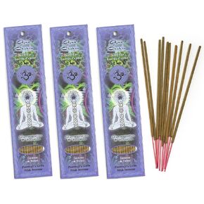 Prabhuji's Gifts Third Eye Chakra Ajna - Hand-Rolled Spiritual Incense Sticks - Chakra Incense - Aromatic Sticks - Stick Incense for Meditation - Concentration and Intuition - 3 packs of 10 sticks