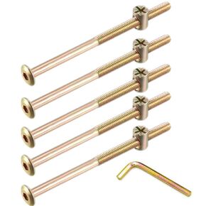 SpeedDa M6x120mm Thread Hex Key Drive Socket Furniture Bolt w Barrel Nut Bolt Nuts Assortment Kit for Furniture Cots Beds Crib and Chairs(Pack of 16)