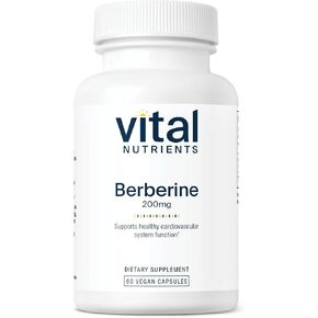 Vital Nutrients Berberine | Supports Healthy Bowel Function and Normal Triglyceride Levels | Vegan Supplement | Gluten, Dairy and Soy Free | 200 mg | 60 Capsules