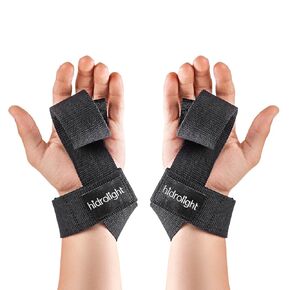 Basic Wrist Straps for Weightlifting - Gym Accessories, Workout Equipment, Wrist Brace, Wrist Wraps, Hand Bands for Dumbells & Bars - Adjustable Stripe, Non-Slip Grip - Black, One Size