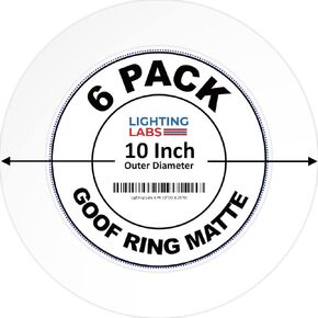 6 Pack Matte White Goof Trim Ring for 10" Inch Recessed Can Lighting Down Light, Outer Diameter 10 Inches, Inner Diameter 6.2 Inches