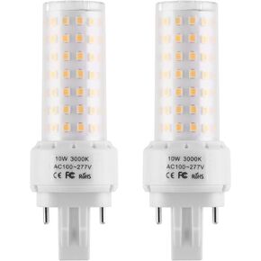 GX23-2 Base LED Light Bulb Plug and Play,4000K Neutral White 1400Lm 2Pin LED PL Bulb, 13W 18W CFL Equivalent, Ballast Compatible (Neutral White, 10W 2pcs)