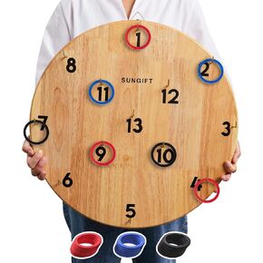 SUNGIFT Hook Ring Toss Game for Adults & Kids - Yard Hooky Ring Tossing Games - Hookie Wall Game Indoor & Outdoor Family Fun - Home, Party, Office, Camping & Backyard Games