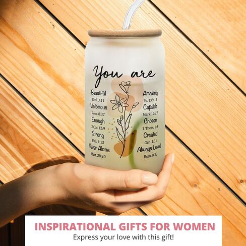 Christian Gifts for Women - Religious Gifts for Women, Inspirational Gifts - Birthday Gifts for Women - Gifts for Women, Ladies Gifts - Spiritual Gifts for Women - Jesus Gifts - 16 Oz Can Glass in Saudi Arabia