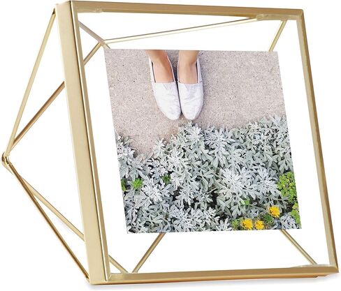 Umbra Prisma 4x4 Picture Frame for Desktop or Wall, Holds One, 4 by 4-Inch, Brass in Saudi Arabia
