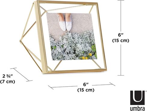 Umbra Prisma 4x4 Picture Frame for Desktop or Wall, Holds One, 4 by 4-Inch, Brass in Saudi Arabia