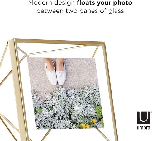 Umbra Prisma 4x4 Picture Frame for Desktop or Wall, Holds One, 4 by 4-Inch, Brass in Saudi Arabia