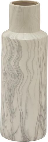 Deco 79 59768 Ceramic Marble Vase, 7" x 21", White in Saudi Arabia
