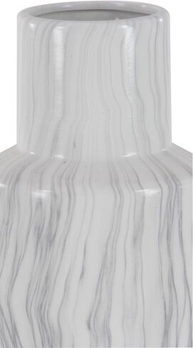 Deco 79 59768 Ceramic Marble Vase, 7" x 21", White in Saudi Arabia