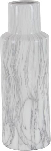 Deco 79 59768 Ceramic Marble Vase, 7" x 21", White in Saudi Arabia