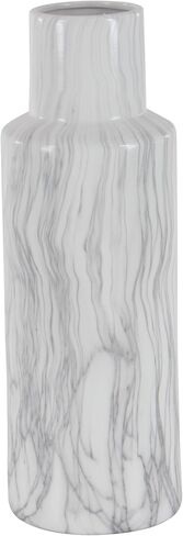 Deco 79 59768 Ceramic Marble Vase, 7" x 21", White in Saudi Arabia