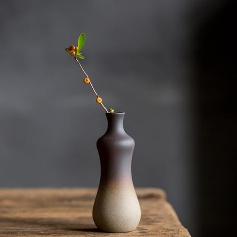 مجموعة ديكونوي مكونة من 3 مزهريات صغيرة من السيراميك البني، مزهريات ريفية لطيفة للقطع المركزية، مزهرية زهور مفردة رفيعة لبيوت المزرعة لغرفة المعيشة، المنزل، الرف، الطاولة، رف الكتب، ديكور المدخل in Kuwait