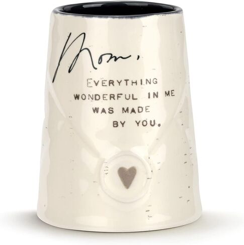 DEMDACO Mom Everything Wonderful Made by You Black 3.5 x 2.5 Stoneware Just Because Vase in Saudi Arabia