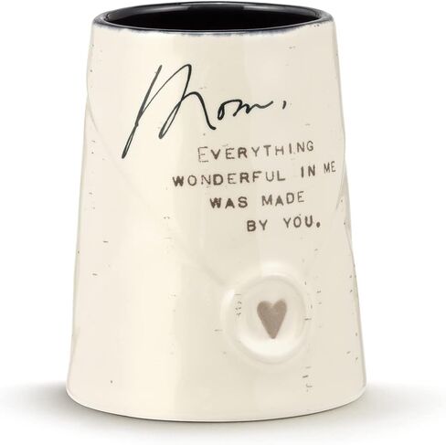 DEMDACO Mom Everything Wonderful Made by You Black 3.5 x 2.5 Stoneware Just Because Vase in Saudi Arabia