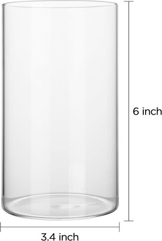 12 قطعة من المزهريات الأسطوانية الزجاجية الشفافة من Jelofly للقطع المركزية بطول 15.24 سم مزهرية زجاجية على شكل إعصار حامل شموع عائمة للمنزل وحفلات الزفاف وديكور الطاولة in Kuwait