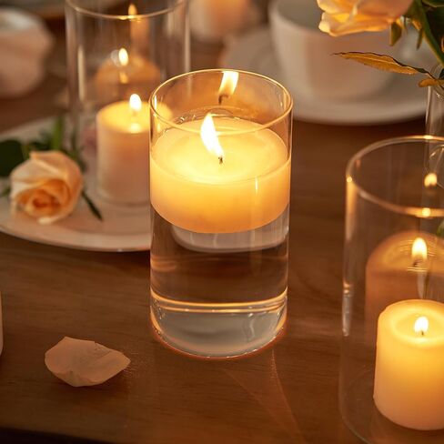 12 قطعة من المزهريات الأسطوانية الزجاجية الشفافة من Jelofly للقطع المركزية بطول 15.24 سم مزهرية زجاجية على شكل إعصار حامل شموع عائمة للمنزل وحفلات الزفاف وديكور الطاولة in Kuwait