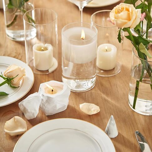 12 قطعة من المزهريات الأسطوانية الزجاجية الشفافة من Jelofly للقطع المركزية بطول 15.24 سم مزهرية زجاجية على شكل إعصار حامل شموع عائمة للمنزل وحفلات الزفاف وديكور الطاولة in Kuwait